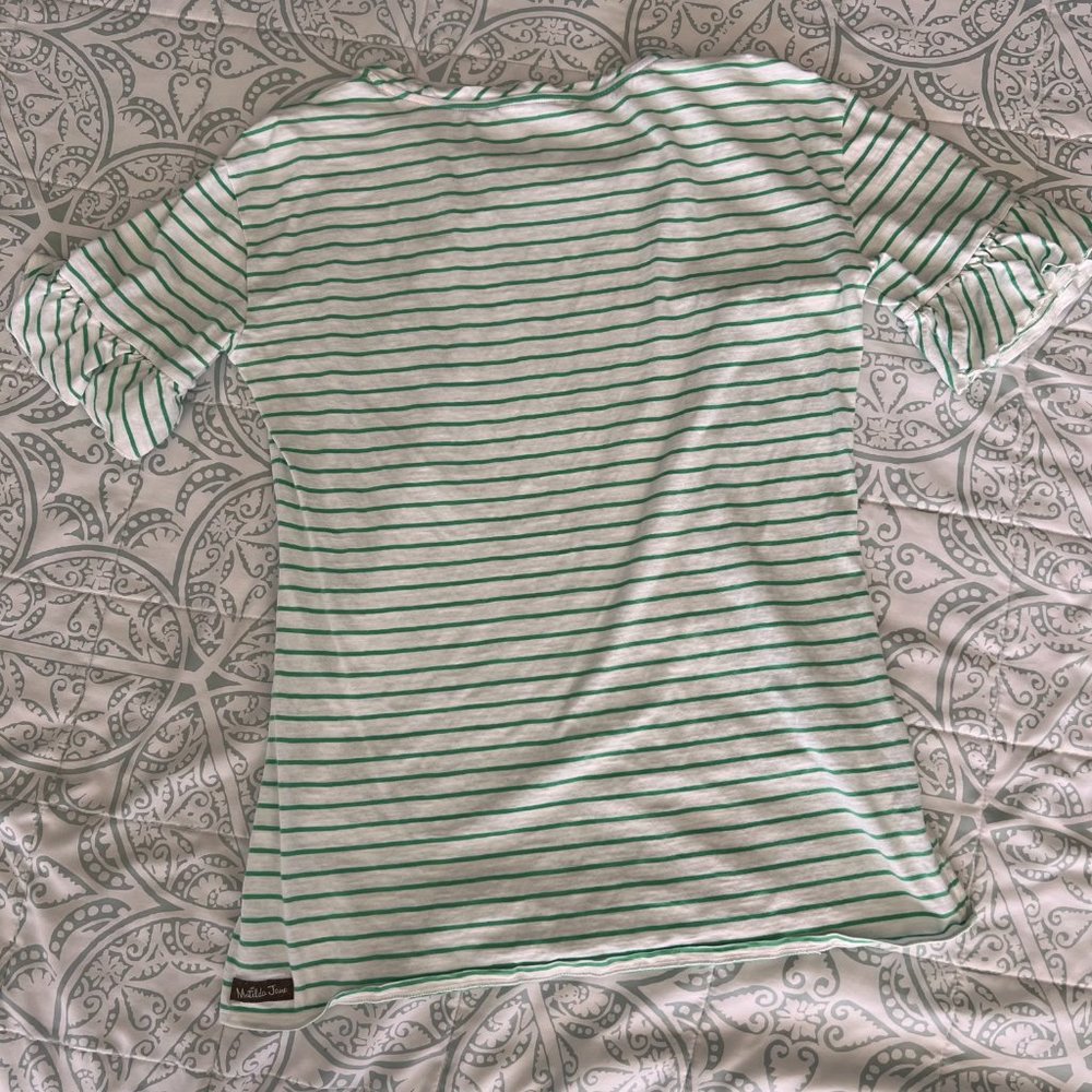Striped Tee with Ruffle Sleeves - Picture 5 of 8
